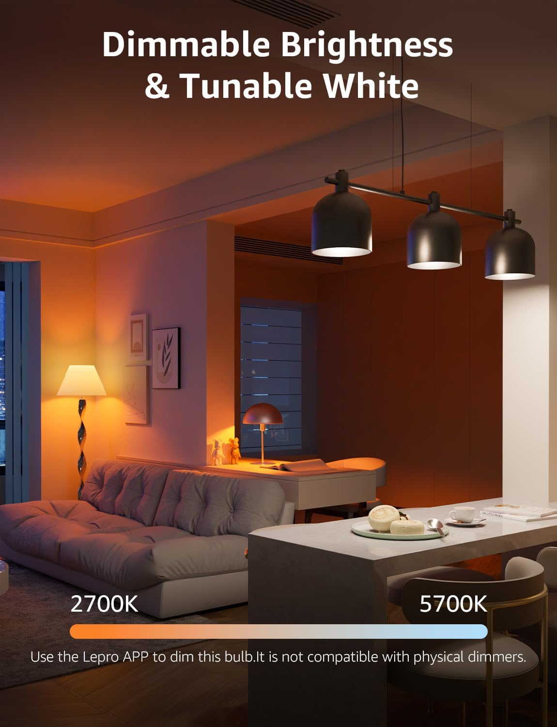 Lepro B22 AI Smart Bulb, 1521LM Smart Light Bulb, 12W(100W), Schedule & Timer, Energy Saving, 16 Million Colors, Work with Alexa & Google Assistant, Personalized AI Lighting Designer