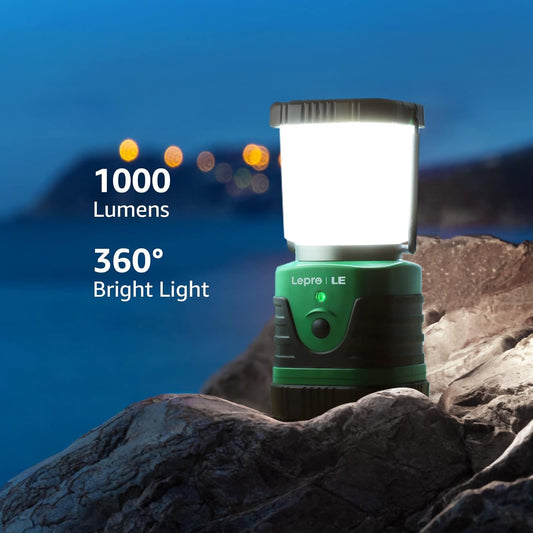 Lepro Camping Lights Rechargeable, 1000 Lumen Camping Lantern, Dimmable 4 Modes Camping Tent Light with 4400mAh Power Bank, Camping Accessories, Rechargeable Lantern for Outdoors, Power Cuts, Pack of 2