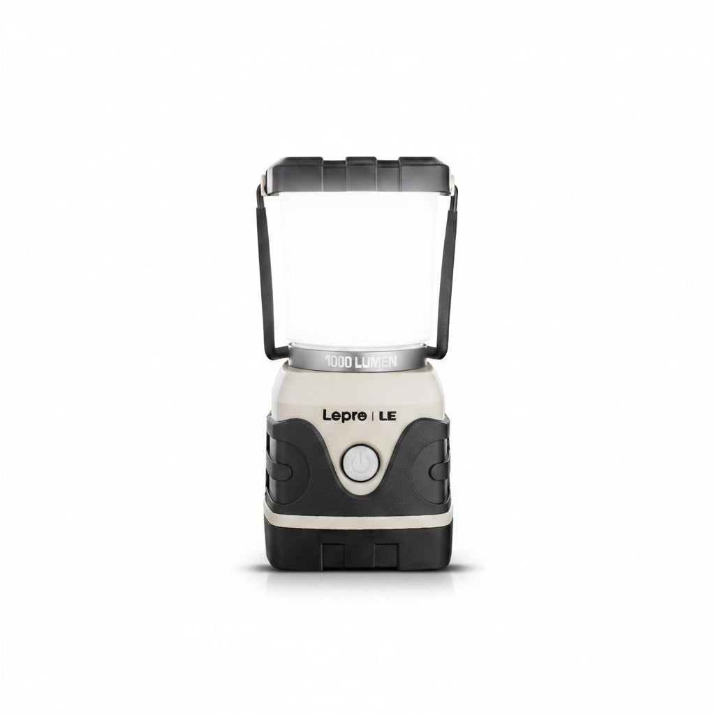 LE Camping Lantern, 1000 Lumen Camping Lights Battery Powered, Dimmable Warm White and Daylight Modes, Battery Lantern for Power Cuts, Emergency Lighting, Suit for Hiking, Fishing, Tents, etc.