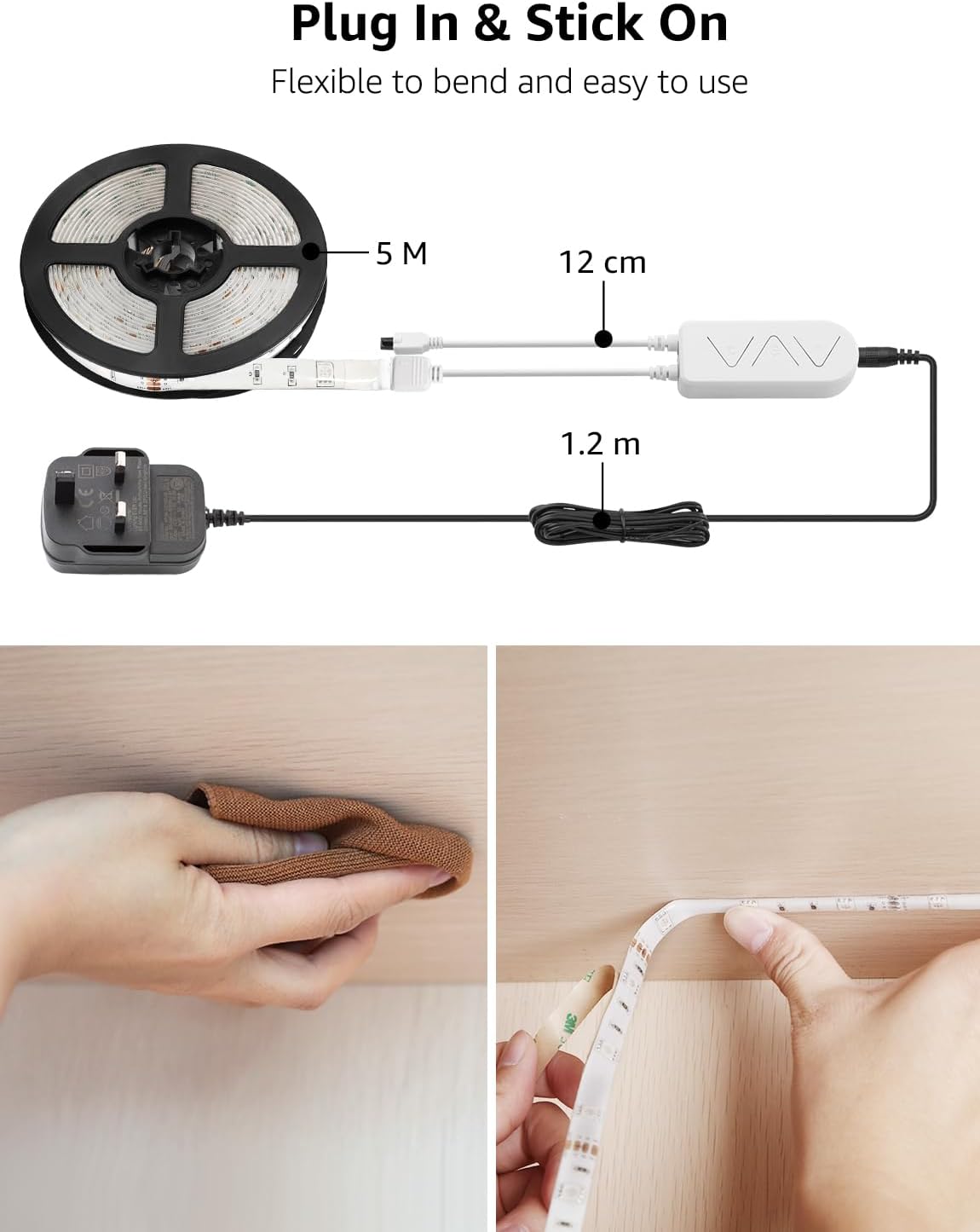 Lepro Outdoor LED Strip Light Waterproof IP65, 5M 150 LEDs WiFi Smart LED Strip, Works with Alexa and Google Assistant, Smart Life App & Voice Control, RGB LED Lights for Kitchen Garden, Christmas