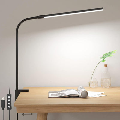 Lepro Desk Lamp Clamp, Eye Caring Desk Light, 5W 460lm, Dimmable LED Desk Lamp, 10 Brightness Levels x 3 Colour Modes, USB Powered Clip on LED Desk Light for Office, Study, Crafts, Nails, Reading