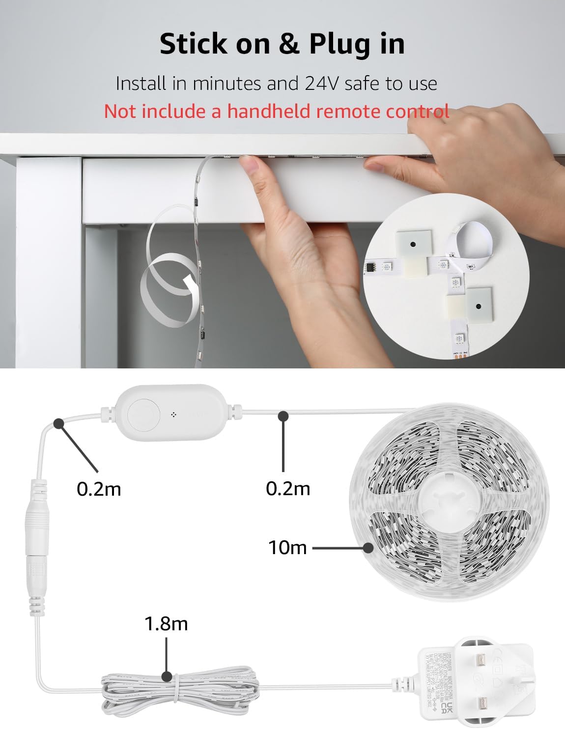 Lepro S1 AI Smart Rainbow LED Strip Light 10M, 30 LEDs/M, Music Sync, Works with Alexa & Google Home, WiFi Bluetooth App Voice Control, AI Lighting Design Assistant, MagicColor LED Lights for Bedroom