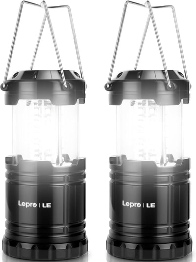 LE Camping Lights, Collapsible Camping Lantern Battery Powered, Portable Camping Light for Tents, Emergency Light