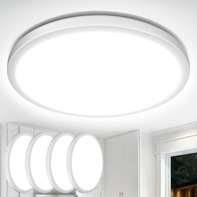 Lepro Bathroom Light, 18W 1800lm LED Ceiling Light, Waterproof IP44, 2.6cm Ultra-thin, 5000K, Round, Modern Flush Ceiling Lighting for Bathroom, Kitchen, Bedroom, Hallway, Utility Room, Ø22cm, 4 Packs