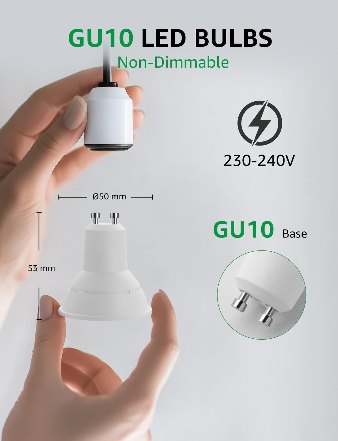 Lepro GU10 LED Bulbs, A Energy Class, Neutral White 4000K, 360LM, 2W (50W Equivalent), 38¡« Beam Angle, 50000H Life Span, 96% Energy Saving Spotlight Bulb, Non-Dimmable, 4 Packs