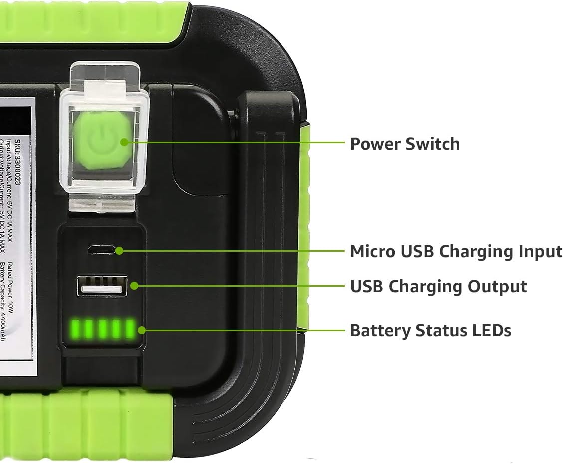 LE Camping Light Rechargeable, 1000 Lumen Portable Work Light Rechargeable, Bright Outdoor Camping Lantern with 4400mAh Power Bank, 3 Modes LED Floodlight for Emergency, Power Cuts, Tents and More