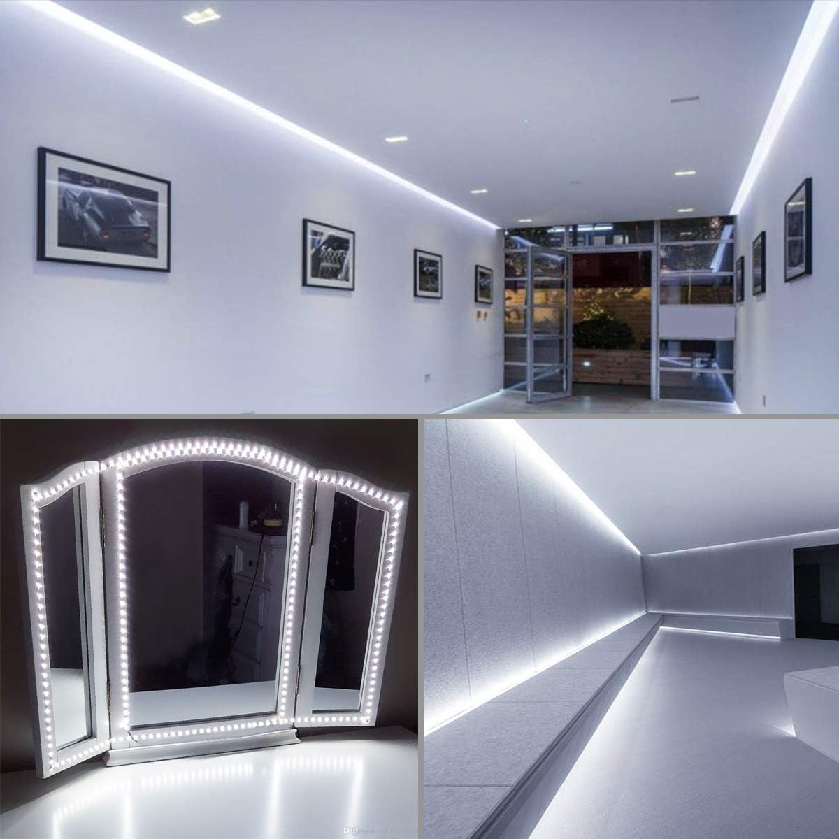 Lepro Bright White LED Strip Light 10M (2x5M), 2x2300lm 6000K LED Tape Light, Stick-on LED Lights for Kitchen Under Cabinet (12V Power Supply Not Included)