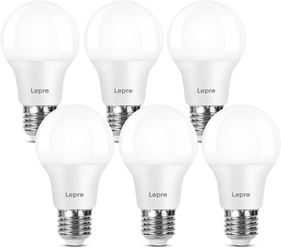Lepro E27 Screw Bulbs 60W Equivalent, Warm White 2700K E27 LED Bulb, 7.5W 750LM Edison Screw LED Light Bulb, GLS Energy Saving E27 Bulbs, Non-dimmable, Pack of 6