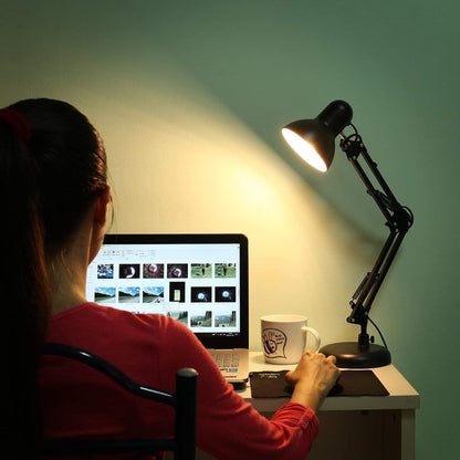 Lepro LED Desk Lamp, Clamp on Swing Arm Table Lamp, E27 Bulb Holder, Classical Swing Arm Architect Lamp, Flexible Desk Light for Office, Reading, Bedside, Crafts, Painting, Back to School and More…