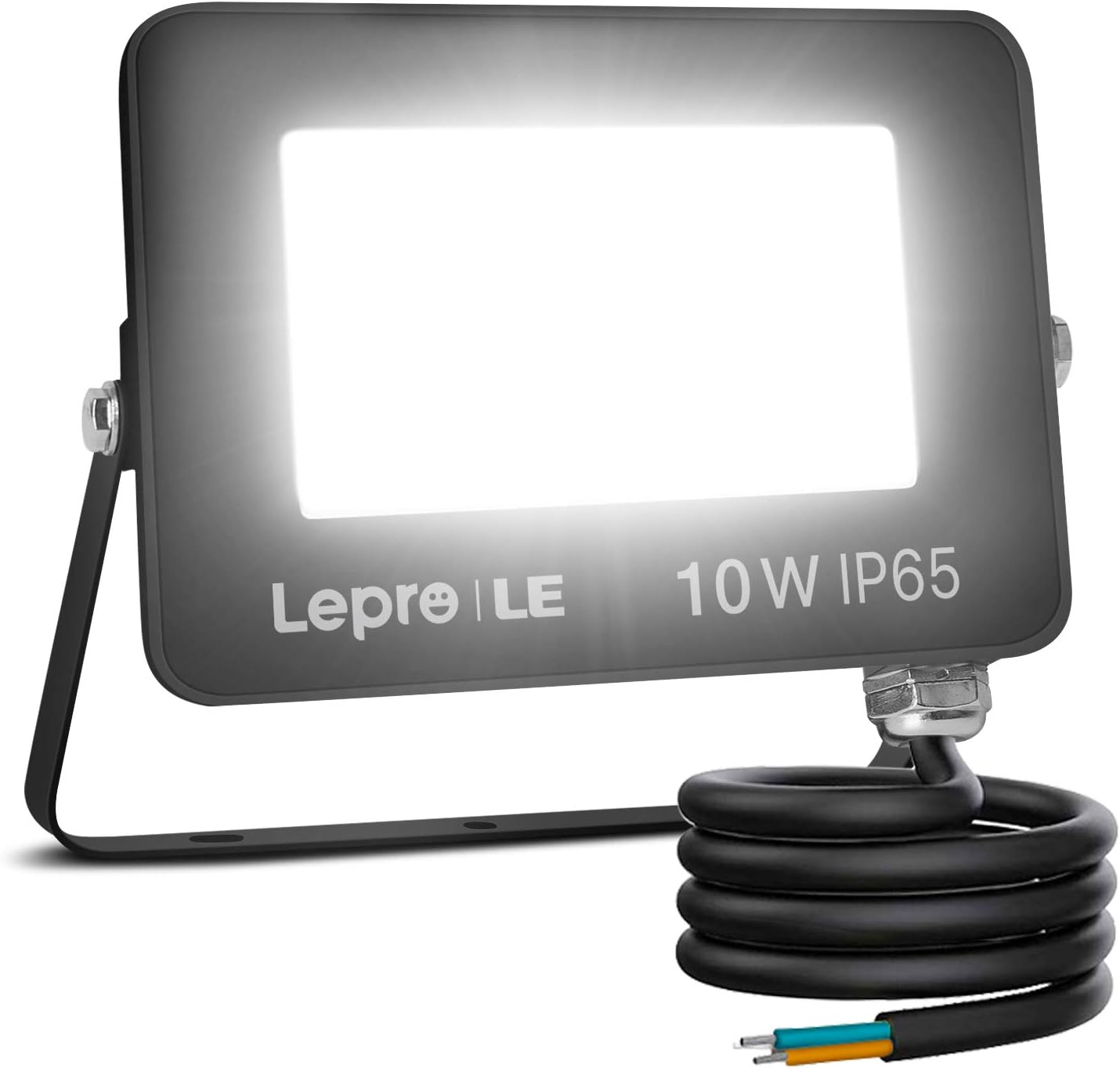 Lepro 10W LED Floodlight Outdoor, 850LM LED Security Lights, 70W Incandescent Lamp Equivalent, Waterproof IP65, Daylight White LED Outdoor Lights for Garden [Without Sensor]