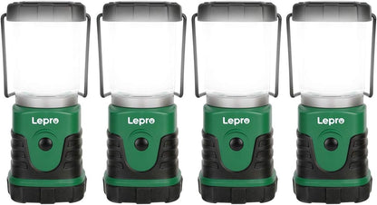 Lepro Camping Lantern, Portable Mini Camping Light, 4 Lighting Modes, Water Resistance IPX4, Suit for Camping, Hiking, Fishing, Emergency, Power Cuts and More, 3 AA Battery Powered, Pack of 4