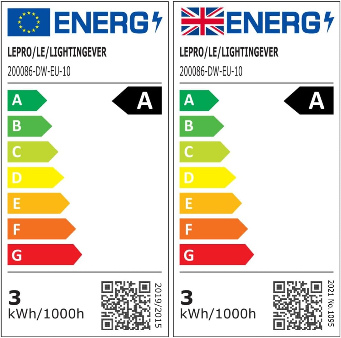 Lepro GU10 LED Bulbs, Cool White 6500K, A Energy Class, 590LM, 3.3W (50W Equivalent), 100¡« Wide Beam Angle, 50000H Long Life, Energy Saving LED Spotlight Bulb, Non-Dimmable, Pack of 10