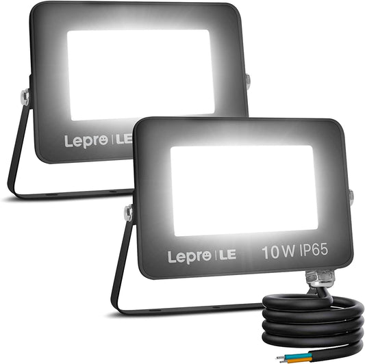 Lepro 20W LED Floodlight Outdoor, 1700LM LED Security Lights, Waterproof IP65, Daylight White LED Outdoor Lights for Garden, Backyard Pack of 2 [Without Sensor]