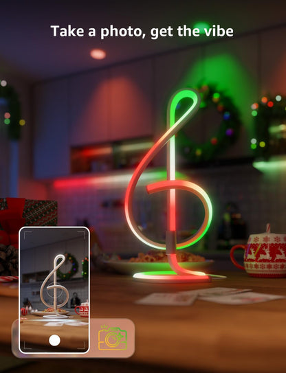 Lepro TB2 AI Table Lamp, Smart LED Lamp with Music Sync, AI Lighting Design Assistant, Colour Changing Smart Table Lamp, Voice Cotrol, Works with Alexa & Google Assistant, Bluetooth & 2.4GHz WiFi