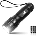 LE LED Torch Battery Powered, LE1000 Super Bright Hand Flashlight, Adjustable Focus, Water Resistant, Lightweight, for Power Cut, Camping, Dog Walking, Easy to Use Small Torch for Elderly Kids Men