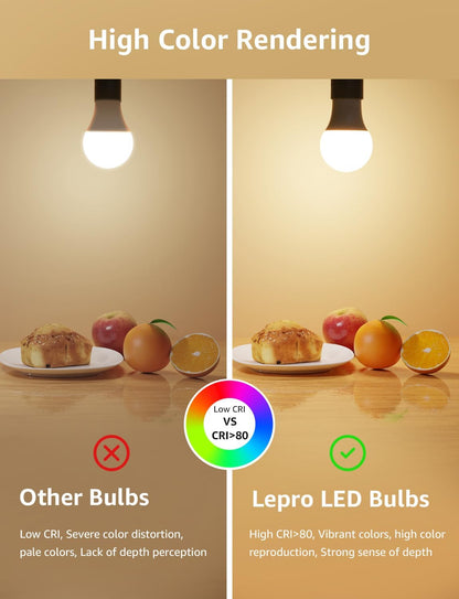 Lepro Dimmable Bayonet Light Bulb, 60W Equivalent, Warm White 2700K, 8.5W 806lm Light Bulbs Bayonet, BC A60 GLS Energy Saving B22 LED Bulb, Pack of 6