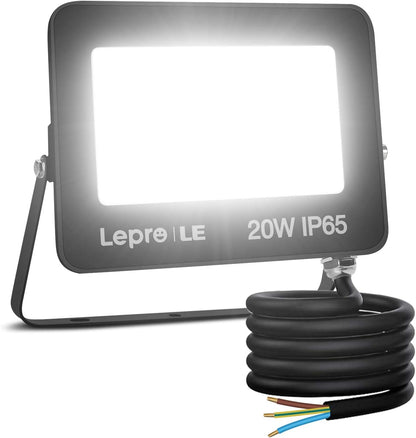 Lepro 20W LED Floodlight Outdoor, 1700 Lumen LED Security Light, Waterproof IP65, Daylight White LED Outdoor Lights, Ultra Thin Flood Light for Front Door Garden [Without Sensor]