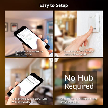 Lepro Smart LED Ceiling Light Dimmable, RGB Colour Changing Ceiling Light, App or Voice Control, IP54 Waterproof Bathroom Light, 15W 1250lm, Warm to Cool White Tunable, Work with Alexa and Google Home