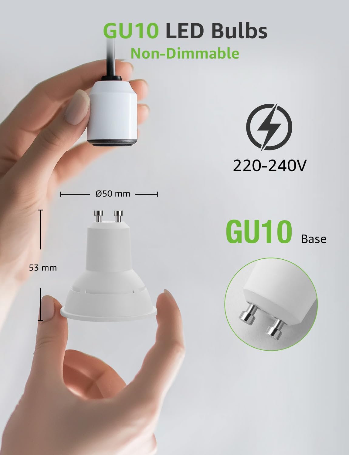 Lepro GU10 LED Spotlight Bulb, 630LM, 6W (80W Equivalent), Warm White 2700K, 38¡« Beam Angle, Energy Saving Light Bulbs, Non-Dimmable, 4 Packs
