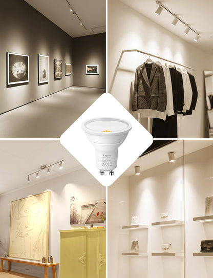 Lepro GU10 LED Bulbs, Neutral White 4000K, A Energy Class, 590LM, 3.3W (50W Equivalent), 100¡« Wide Beam Angle, 50000H Long Life, Energy Saving LED Spotlight Bulb, Non-Dimmable, Pack of 10