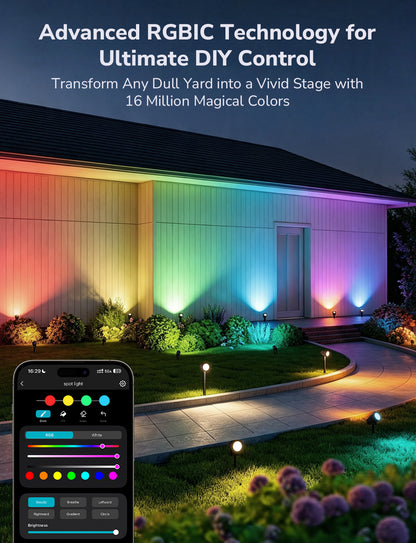 Lepro AI Smart Garden Spot Lights RGBIC, 800LM Warm & Daylight Dimmable