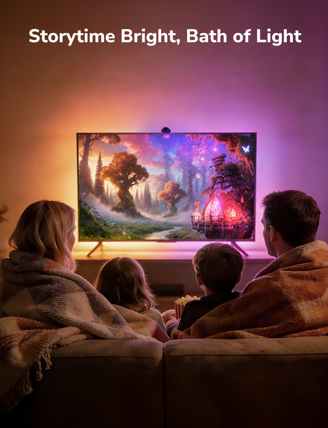Lepro STV1 AI Smart TV Backlight, WiFi TV LED Backlight Strip with Fish-Eye Correction Function for TVs, Voice and APP Control TV Light,Led Light TV with Camera