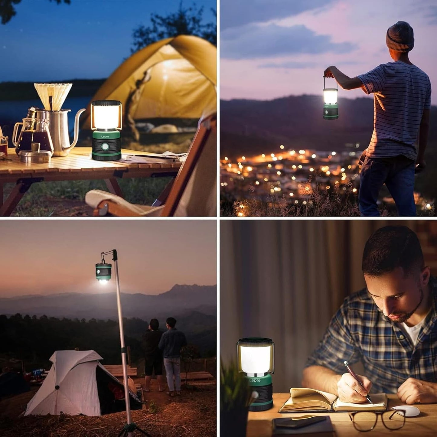 Lepro Battery Camping Lantern, 1100 Lumen Camping Light Battery Powered, Dimmable Warm White and Daylight Modes, Battery Lantern for Power Cuts, Emergency Lighting, Fishing, Hiking, Storm and More
