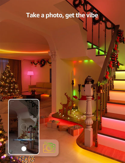 Lepro S1 AI Smart Rainbow LED Strip Light 5M, 30 LEDs/M, Music Sync, Works with Alexa & Google Home, WiFi Bluetooth App Voice Control, AI Lighting Design Assistant, MagicColor LED Lights for Bedroom