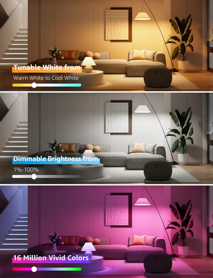 Lepro B2 AI Smart Bulb E27, 1100LM Music Sync Smart Screw Bulb, Voice Control Colour Changing Light Bulbs, AI Lighting Design Assistant,Bluetooth & WiFi Bulb,Work with Alexa & Google Assistant,4 Packs