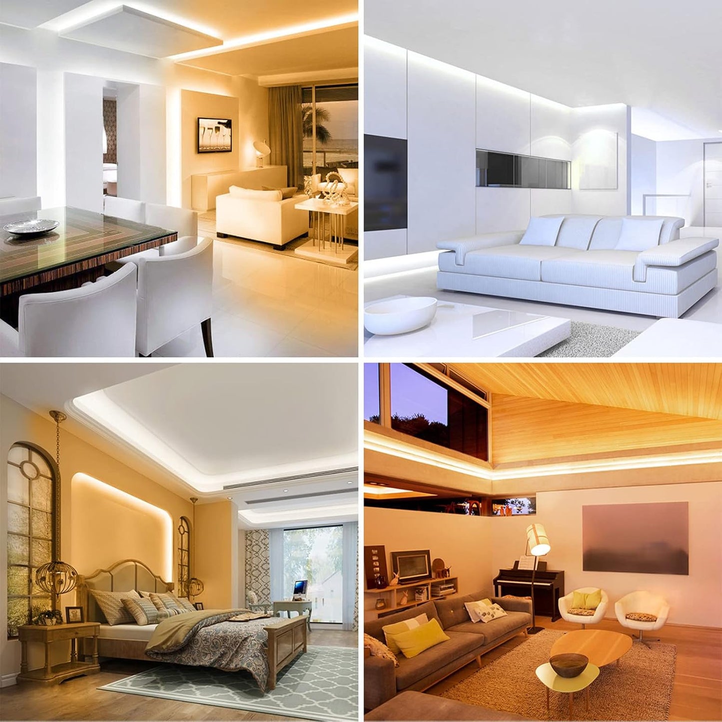 Lepro 10M LED Strip Lights with Remote and Plug, Warm White to Cool Daylight, Whiteness and Brightness Adjustable, Stick-on LED Tape for Mirror, Bed, Stair, Cabinet and More