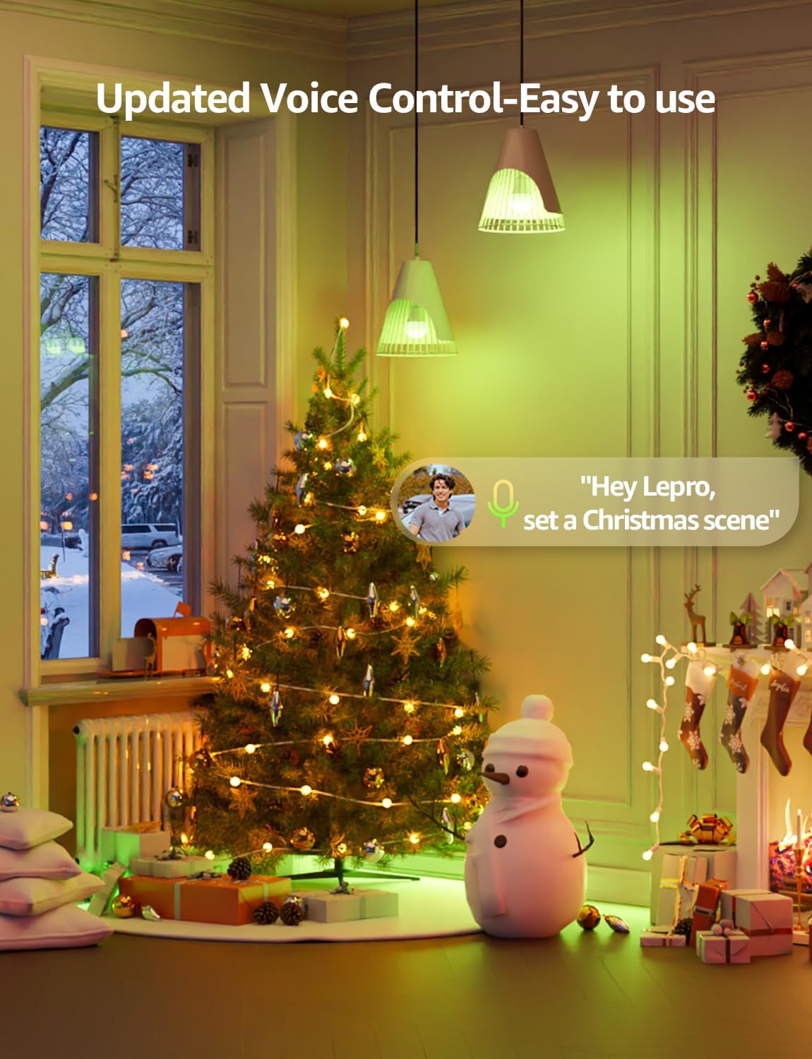 Lepro B1 AI Smart Bulb E27, Music Sync Bluetooth & WiFi Bulb, Voice Control Screw Light Bulbs, AI Lighting Design Assistant, RGBCCT Colour Changing Bulb, Work with Alexa & Google Assistant, 2 Packs