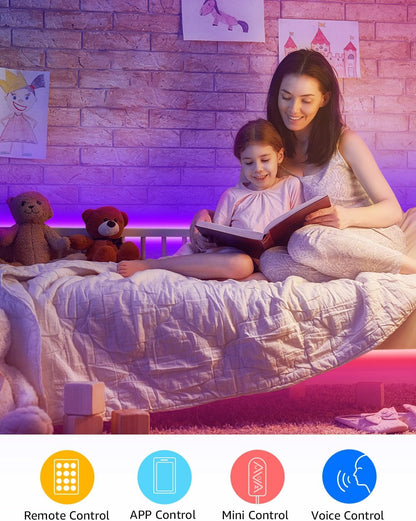 Lepro Alexa Smart LED Strip Light 10M (5Mx2), WiFi RGB LED Lights for Bedroom, Smart Life App Control, Works with Alexa & Google Assistant, Colour Changing Strip Lights for Kitchen Party Christmas