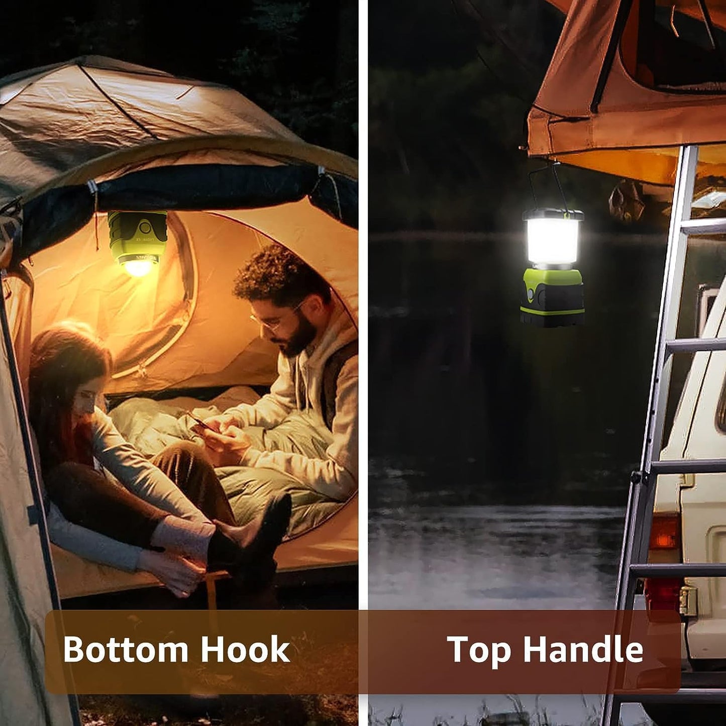 LE Camping Lantern, 1000 Lumen Camping Lights Battery Powered, Dimmable Warm White and Daylight Modes, Battery Lantern for Power Cuts, Emergency Lighting, Suit for Hiking, Fishing, Tents, etc.