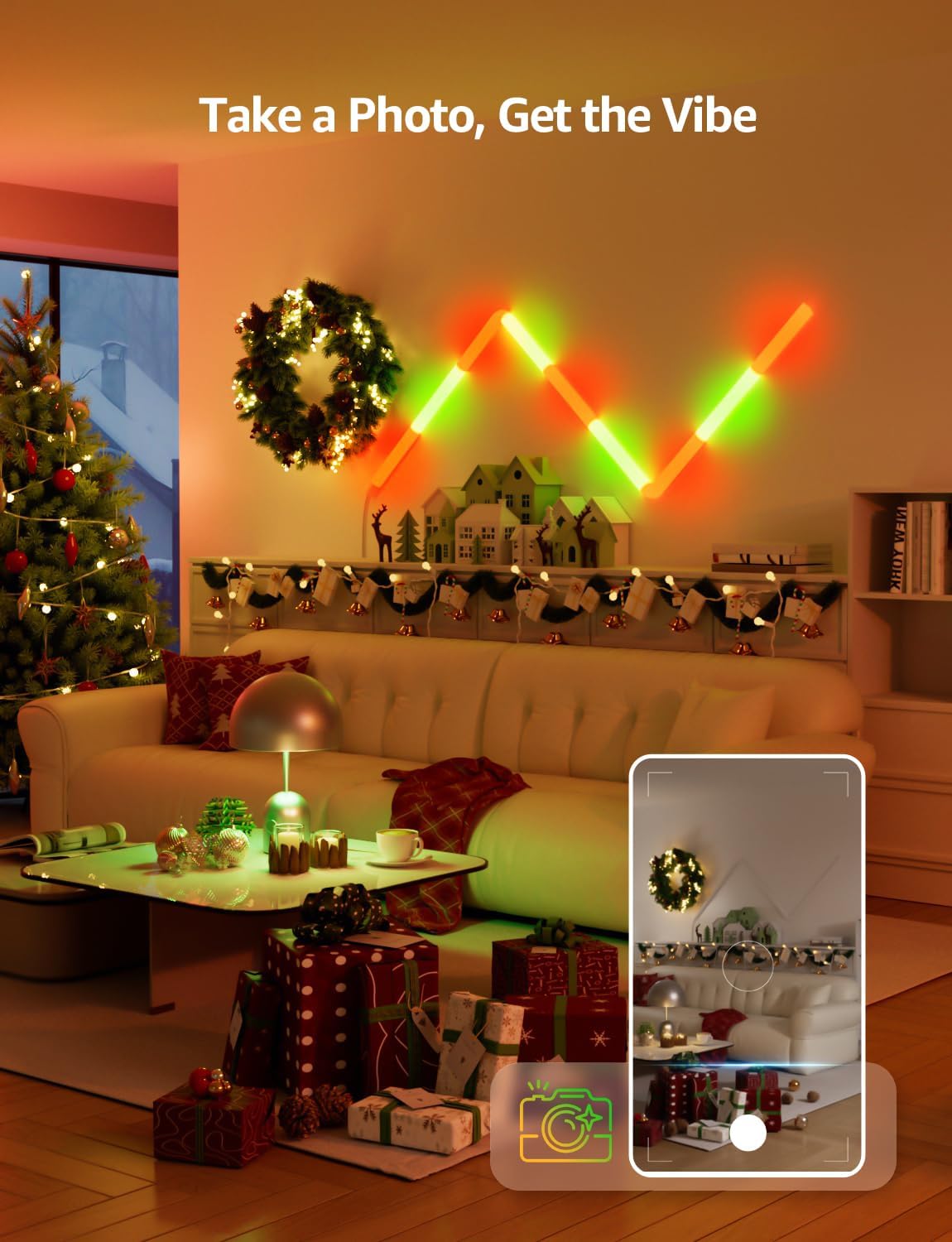 Lepro WL1 AI Smart Wall Light RGB, Music Sync Gaming Lights, AI Lighting Design Assistant, Voice Control, LED Light Bar for Home Decor, Mood Light Work with Alexa,Google Assistant,6 Pcs with 2 Corners