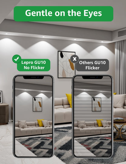 Lepro GU10 LED Bulbs, Cool White 6500K, A Energy Class, 590LM, 3.3W (50W Equivalent), 100¡« Wide Beam Angle, 50000H Long Life, Energy Saving LED Spotlight Bulb, Non-Dimmable, Pack of 5