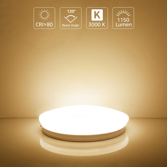 Lepro Ceiling Lights, 12W 1150 Lumen, 3000K Warm White, Flush Ceiling Lighting Fitting for Kitchen, Bedroom, Cloakroom, Porch, Hall, Lounge, Utility Room and More, φ26cm Round