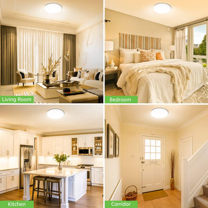 Lepro Bathroom Light Warm White, 15W 1500 Lumen Waterproof Ceiling Lights, 3000K, IP54, 100W Equivalent, Small, Modern, Round Ceiling Light for Kitchen, Toilet, Porch, Bedroom, Utility Room and More