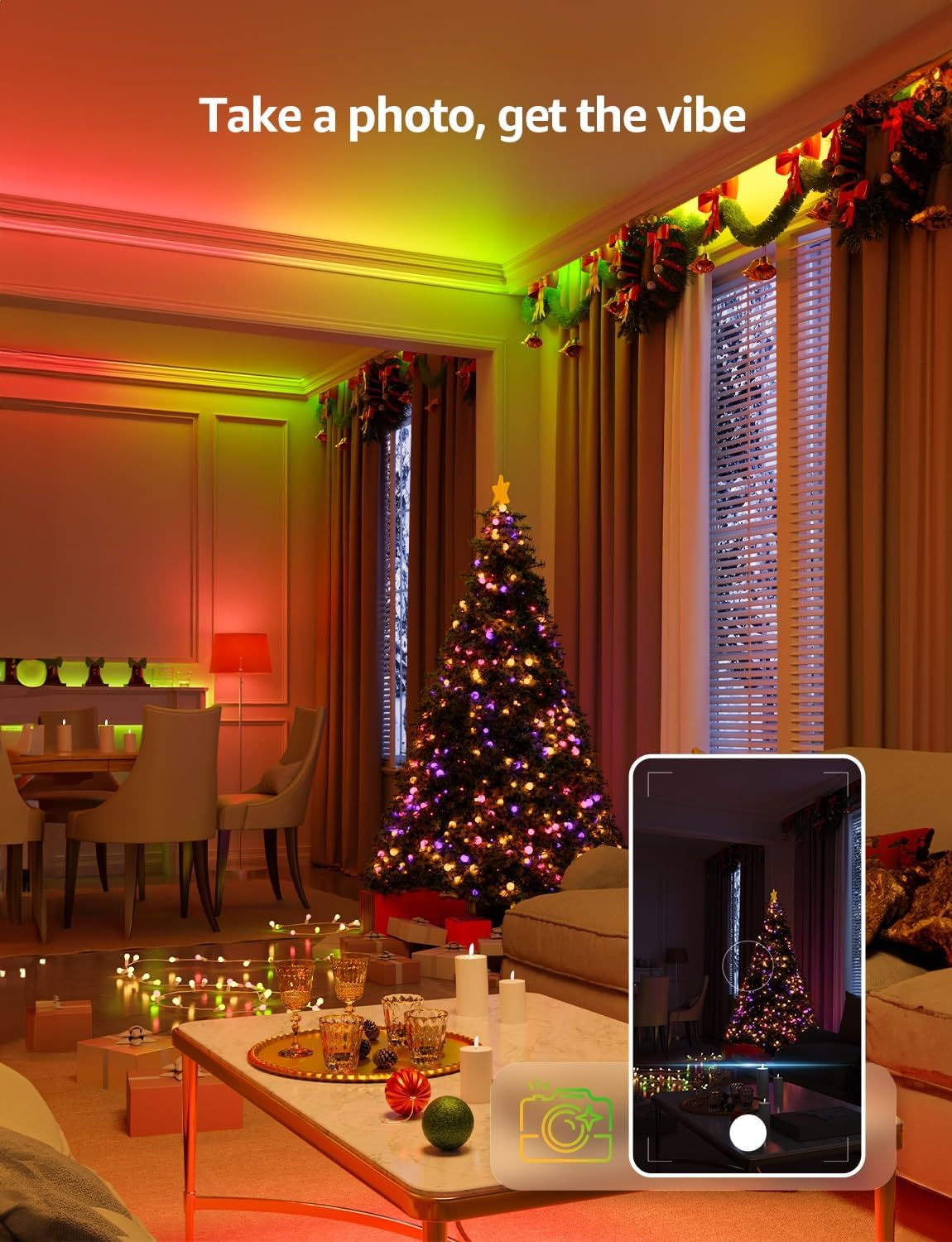 Lepro S1 AI Smart Rainbow LED Strip Light 20M one roll, App & Voice Control, Works with Alexa & Google Home, 30 LEDs/M, Music Sync, AI Lighting Design Assistant, MagicColor LED Lights for Bedroom