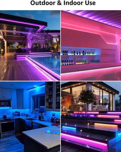 LE LED Strip Light 5m Outdoor Waterproof, IP65 WiFi Smart LED Lights, Works with Alexa and Google Assistant, App Control RGB Lights Strip for Bedroom TV Party Kitchen (2.4GHz Only)