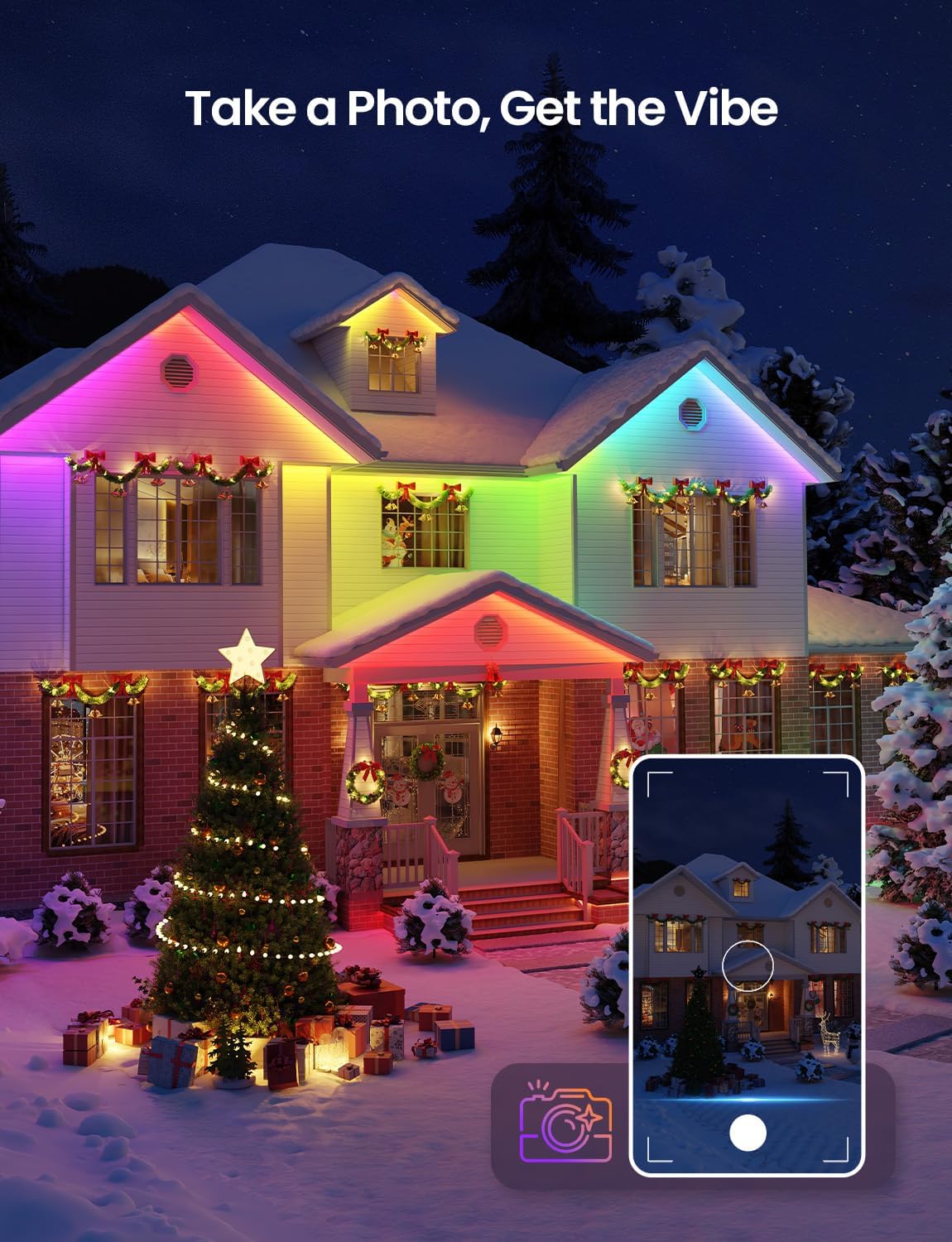 Lepro SW1 AI Smart Outdoor Lights 5M RGBW+IC, IP65 Waterproof LED Strip, Warm to Cool White, DIY Colour, Work with Alexa & Google Assistant, Music Sync, Timer, App & Voice Control