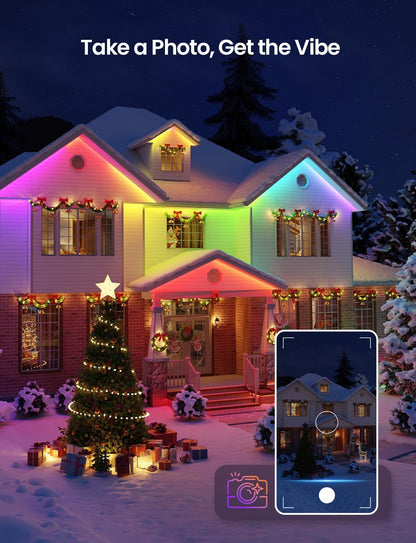 Lepro SW1 AI Smart Outdoor Lights 5M RGBW+IC, IP65 Waterproof LED Strip, Warm to Cool White, DIY Colour, Work with Alexa & Google Assistant, Music Sync, Timer, App & Voice Control
