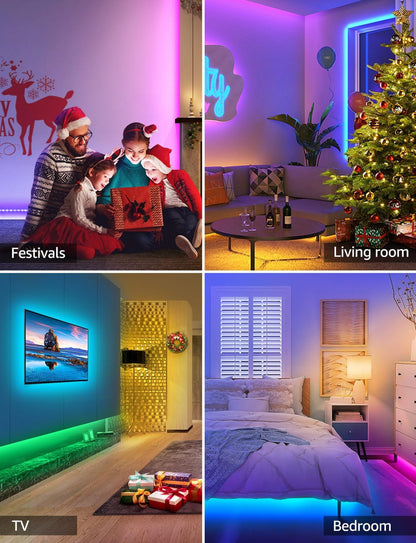 Lepro Alexa Smart LED Strip Light 10M (5Mx2), WiFi RGB LED Lights for Bedroom, Smart Life App Control, Works with Alexa & Google Assistant, Colour Changing Strip Lights for Kitchen Party Christmas