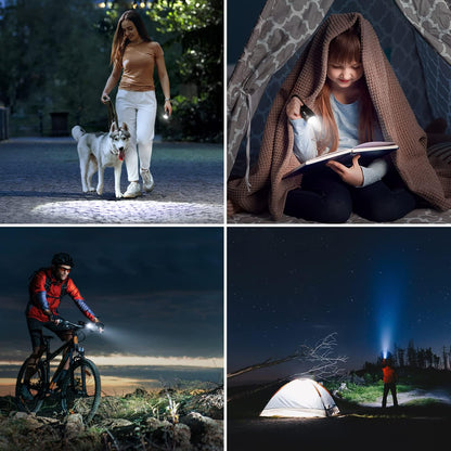 Lepro LE LED Torch Battery Powered, LE1000 Hand Flashlight, Adjustable Focus, Water Resistant, Lightweight, for Power Cut, Camping, Dog Walking, Easy to Use Small Torch, Gift for Kids Men Dad, 2 Packs