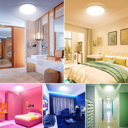 Lepro Smart LED Ceiling Light Dimmable, RGB Colour Changing Ceiling Light, App or Voice Control, IP54 Waterproof Bathroom Light, 15W 1250lm, Warm to Cool White Tunable, Work with Alexa and Google Home