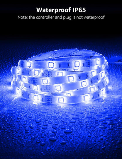 Lepro Outdoor LED Strip Light Waterproof IP65, 5M 150 LEDs WiFi Smart LED Strip, Works with Alexa and Google Assistant, Smart Life App & Voice Control, RGB LED Lights for Kitchen Garden, Christmas