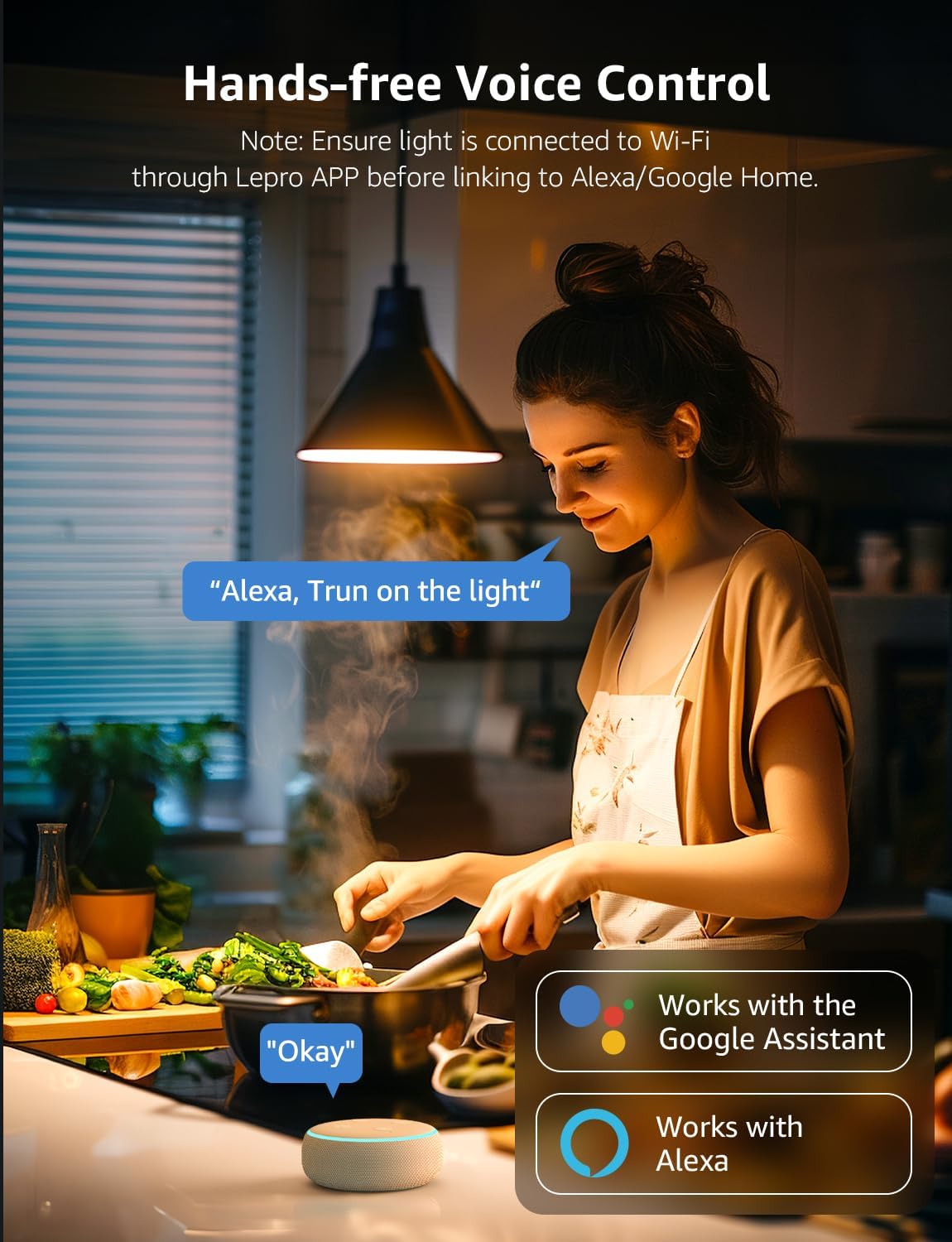 Lepro B2 AI Smart Bulb Bayonet, 10w 1100lm WiFi Bulb B22, Music Sync Colour Changing Light Bulbs, Voice Control, AI Lighting Design Assistant, Works with Alexa & Google Assistant, RGB Dimmable,2 Packs