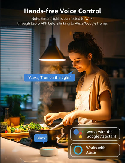 Lepro B1 AI Smart Bulb E27, Music Sync Bluetooth & WiFi Bulb, Voice Control Screw Light Bulbs, AI Lighting Design Assistant, RGBCCT Colour Changing Bulb, Work with Alexa & Google Assistant, 2 Packs