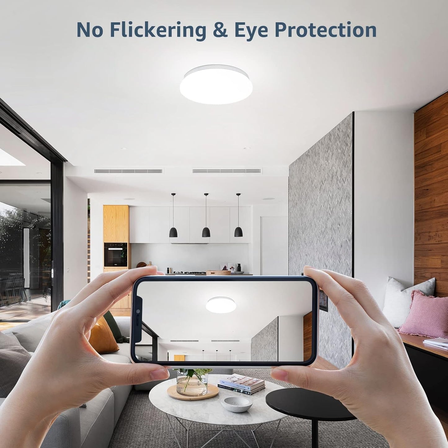 Lepro Ceiling Lights, 12W 1150lm, 5000K Daylight White, 60W Equivalent, Energy Saving, Modern Ceiling Light Fitting for Living Room, Bedroom, Kitchen, Office, Utility Room and More, φ26cm Round