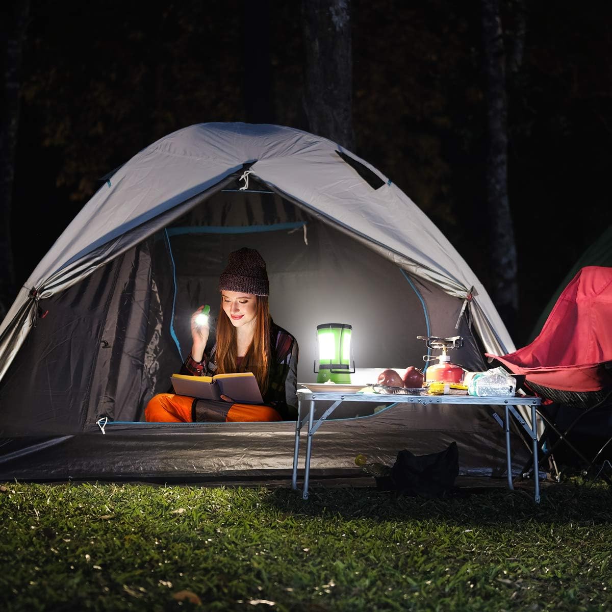 LE 3 in 1 Camping Lantern with 2 Detachable Torches, 600 Lumen, Camping Light Rechargeable or Battery Powered, Outdoor Camping Accessories for Tent, Caravan, Emergency, Fishing, Power Cuts and More