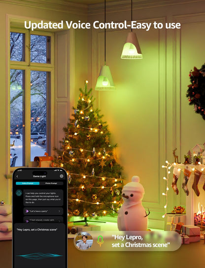 Lepro B2 AI Smart Bulb Bayonet, 1100lm WiFi Bulb B22, Music Sync Colour Changing Light Bulbs, AI Lighting Design Assistant, Voice Control, Works with Alexa & Google Assistant, RGBCCT Dimmable LED Bulb